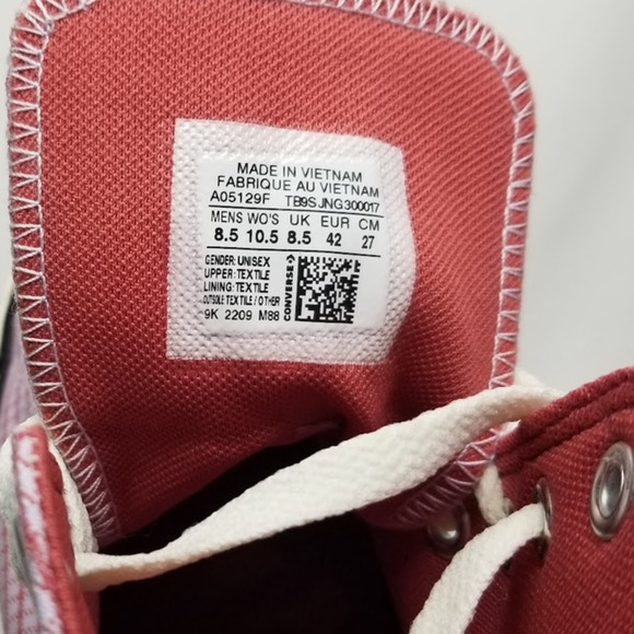 Converse Unisex CTAS High Top Sneakers Women Size 10.5 Plaid A05129F NWT - Picture 10 of 10
